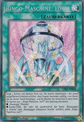 LDS2-DE028 - Bingo-Maschine, los!!! - Secret Rare - 1. Auflage - Deutsch - Legendary Duelist Season 2 - mit LMS Trading Fieldcenter-Karte Yugioh von LMS Trading