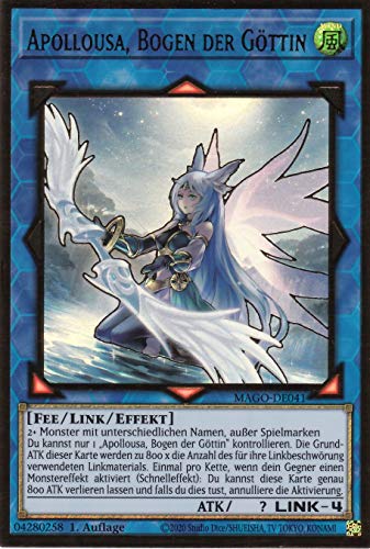 MAGO-DE041 - Apollousa, Bogen der Göttin - Premium Gold Rare - Reprint - Deutsch - Maximum Gold - mit LMS Trading Fieldcenter-Karte Yugioh von LMS Trading