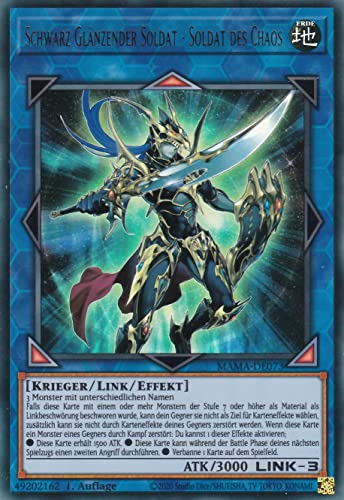 MAMA-DE073 - Schwarz Glänzender Soldat - Soldat des Chaos - Ultra Rare - 1. Auflage - Deutsch - Magnificent Mavens - mit LMS Trading Fieldcenter-Karte Yugioh von LMS Trading