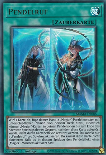 MAMA-DE085 - Pendelruf - Ultra Rare - 1. Auflage - Deutsch - Magnificent Mavens - mit LMS Trading Fieldcenter-Karte Yugioh MAMA-DE085 - Pendelruf - Ultra Rare - 1. Auflage - Deutsch - Magnificent Mavens - mit LMS Trading Fieldcenter-Karte Yugioh von LMS Trading