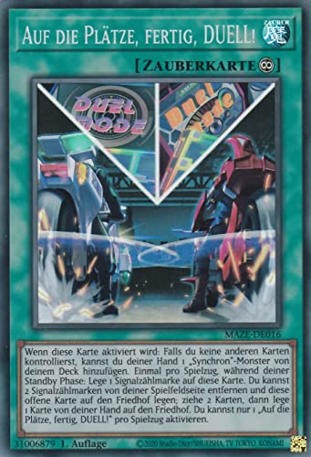 MAZE-DE016 - Auf die Plätze, fertig, DUELL! - Super Rare - 1. Auflage - Deutsch - Maze of Memories - mit LMS Trading Fieldcenter-Karte Yugioh von LMS Trading