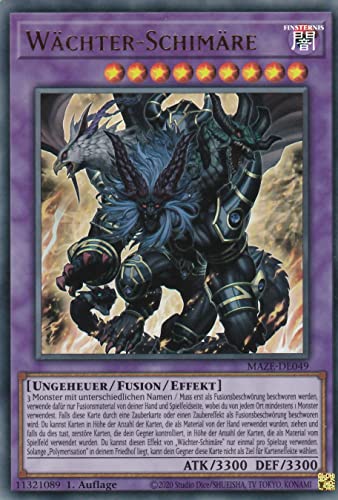 MAZE-DE049 - Wächter-Schimäre - Ultra Rare - 1. Auflage - Deutsch - Maze of Memories - mit LMS Trading Fieldcenter-Karte Yugioh von LMS Trading