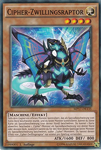 MP17-DE135 - Cipher-Zwillingsraptor - Common - 1. Auflage - DEUTSCH - 2017 Mega-Tin Mega Pack - mit LMS Trading Fieldcenter-Karte Yugioh von LMS Trading