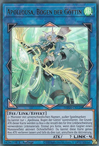 MP20-DE126 - Apollousa, Bogen der Göttin - Ultra Rare - Reprint - Deutsch - 2020 Tin of Lost Memories Mega Pack - mit LMS Trading Fieldcenter-Karte Yugioh von LMS Trading