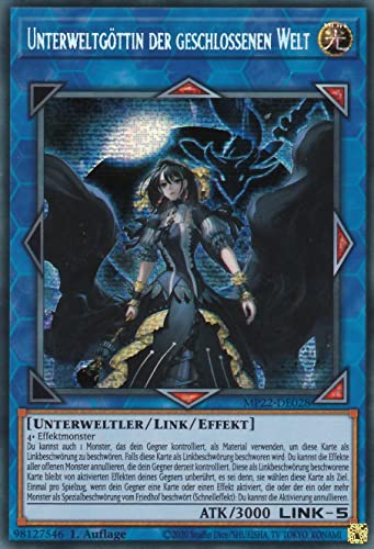 MP22-DE028 - Unterweltgöttin der geschlossenen Welt - Secret Rare - 1. Auflage - Deutsch - Mega Tin 2022 - mit LMS Trading Fieldcenter-Karte Yugioh von LMS Trading