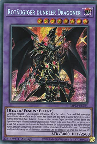 MP22-DE264 - Rotäugiger dunkler Dragoner - Secret Rare - 1. Auflage - Deutsch - Mega Tin 2022 - mit LMS Trading Fieldcenter-Karte Yugioh von LMS Trading