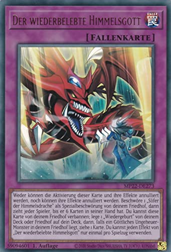 MP22-DE273 - Der Wiederbelebte Himmelsgott - Ultra Rare - 1. Auflage - Deutsch - Mega Tin 2022 - mit LMS Trading Fieldcenter-Karte Yugioh von LMS Trading