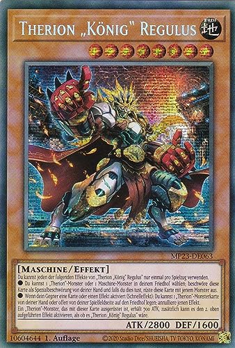 MP23-DE063 - Therion „König“ Regulus - Secret Rare - Deutsch - 1. Auflage - 25th Anniversary Tin: Dueling Heroes Mega Pack Einzelkarten - mit LMS Trading Fieldcenter-Karte von LMS Trading