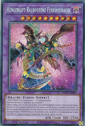 MP23-DE081 - Hungergift-Raubpotenz-Fusionsdrache - Secret Rare - Deutsch - 1. Auflage - 25th Anniversary Tin: Dueling Heroes Mega Pack Einzelkarten - mit LMS Trading Fieldcenter-Karte von LMS Trading