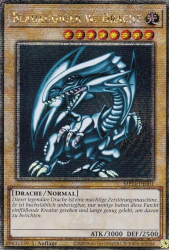 MP24-DE001 - Blauäugiger w. Drache - Quarter Century Secret Rare - Deutsch - 1. Auflage - 25th Anniversary Tin: Dueling Mirrores - mit LMS Trading Fieldcenter-Karte Yugioh von LMS Trading