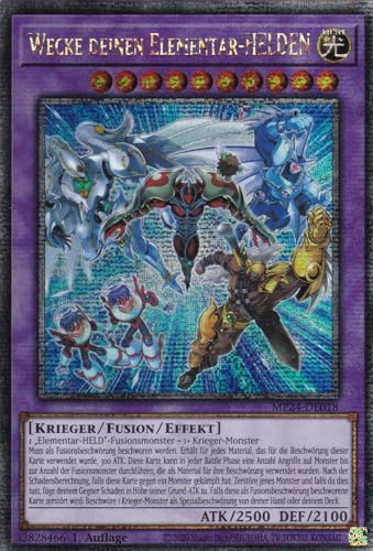 MP24-DE018 - Wecke deinen Elementar-Helden - Quarter Century Secret Rare - Deutsch - 1. Auflage - 25th Anniversary Tin: Dueling Mirrores - mit LMS Trading Fieldcenter-Karte Yugioh von LMS Trading