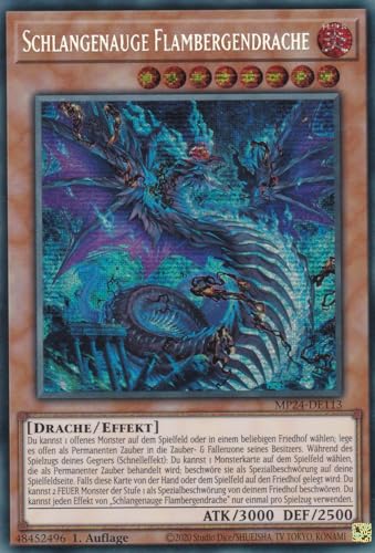 MP24-DE113 - Schlangenauge Flambergendrache - Secret Rare - Deutsch - 1. Auflage - 25th Anniversary Tin: Dueling Mirrores - mit LMS Trading Fieldcenter-Karte Yugioh von LMS Trading