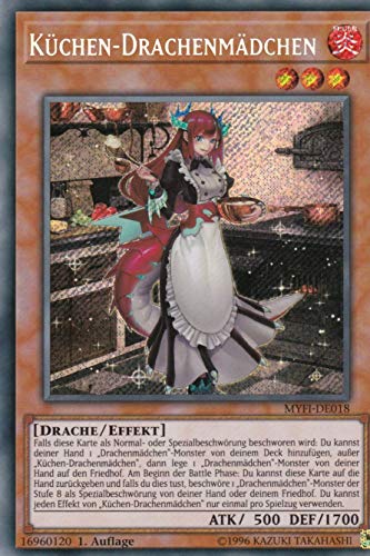 MYFI-DE018 - Küchen – Drachenmädchen - Secret Rare - 1. Auflage - Deutsch - Mystic Fighters - mit LMS Trading Fieldcenter-Karte Yugioh von LMS Trading