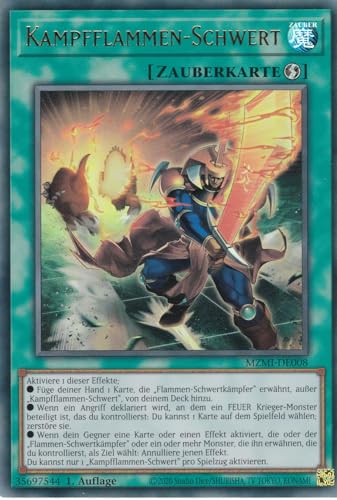 MZMI-DE008 - Kampfflammen-Schwert - Ultra Rare - 1. Auflage - Ultra Rare - Maze of Millennia - mit LMS Trading Fieldcenter-Karte Yugioh von LMS Trading