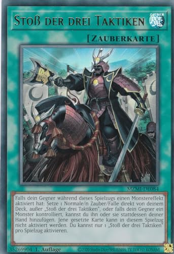 MZMI-DE084 - Stoß der DREI Taktiken - Ultra Rare - 1. Auflage - Ultra Rare - Maze of Millennia - mit LMS Trading Fieldcenter-Karte Yugioh von LMS Trading