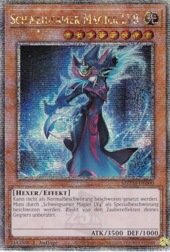 MZTM-DE000 - Schweigsamer Magier LV8 - Quarter Century Secret Rare - Deutsch - 1. Auflage - Maze of The Master - mit LMS Trading Fieldcenter-Karte Yugioh von LMS Trading