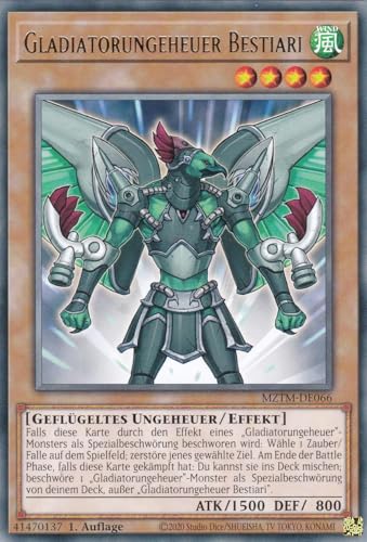 MZTM-DE066 - Gladiatorungeheuer Bestiari - Rare - Deutsch - 1. Auflage - Maze of The Master - mit LMS Trading Fieldcenter-Karte Yugioh von LMS Trading