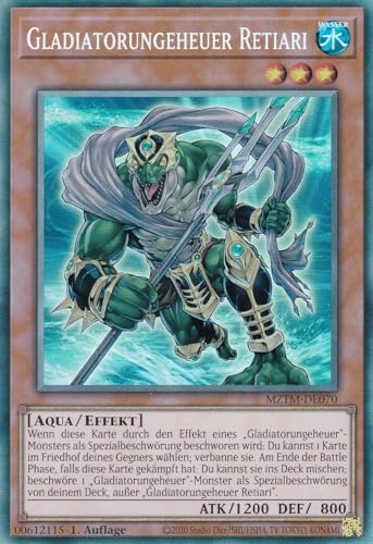 MZTM-DE070 - Gladiatorungeheuer Retiari (V.2) - Collector Rare - Deutsch - 1. Auflage - Maze of The Master - mit LMS Trading Fieldcenter-Karte Yugioh von LMS Trading