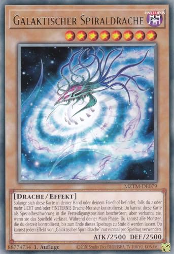 MZTM-DE079 - Galaktischer Spiraldrache - Rare - Deutsch - 1. Auflage - Maze of The Master - mit LMS Trading Fieldcenter-Karte Yugioh von LMS Trading