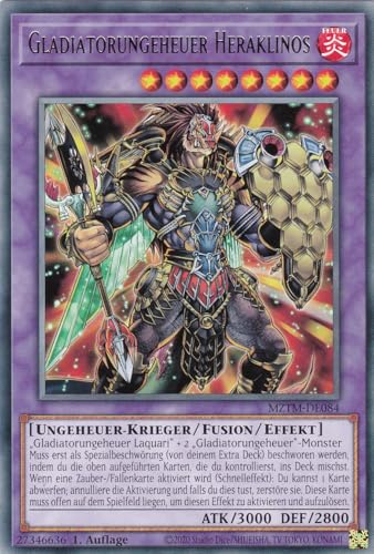 MZTM-DE084 - Gladiatorungeheuer Heraklinos - Rare - Deutsch - 1. Auflage - Maze of The Master - mit LMS Trading Fieldcenter-Karte Yugioh von LMS Trading