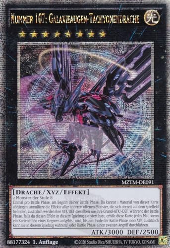 MZTM-DE091 - Nummer 107: Galaxieaugen-Tachyonendrache (V.2) - Quarter Century Secret Rare - Deutsch - 1. Auflage - Maze of The Master - mit LMS Trading Fieldcenter-Karte Yugioh von LMS Trading