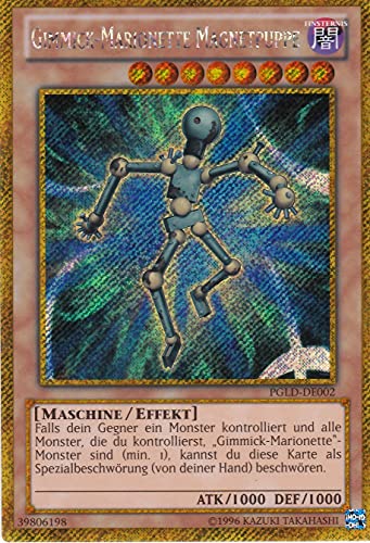 PGLD-DE002 - Gimmick-Marionette Magnetpuppe - Gold Secret Rare - Deutsch - Premium Gold - mit LMS Trading Fieldcenter-Karte Yugioh von LMS Trading