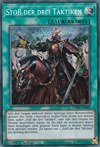 PHHY-DE069 - Stoß der DREI Taktiken - Secret Rare - 1. Auflage - Deutsch - Photon Hypernova - mit LMS Trading Fieldcenter-Karte Yugioh von LMS Trading