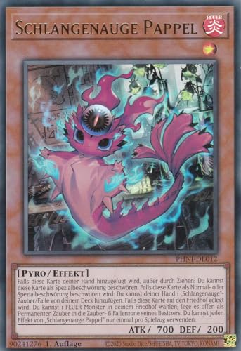 PHNI-DE012 - Schlangenauge Pappel - Ultra Rare - 1. Auflage - DEUTSCH - Phantom Nightmare - mit LMS Trading Fieldcenter-Karte Yugioh von LMS Trading