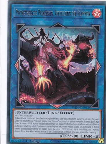 PHNI-DE052 - Prometheische Prinzessin, Verteilerin der Flammen - Ultra Rare - 1. Auflage - DEUTSCH - Phantom Nightmare - mit LMS Trading Fieldcenter-Karte Yugioh von LMS Trading