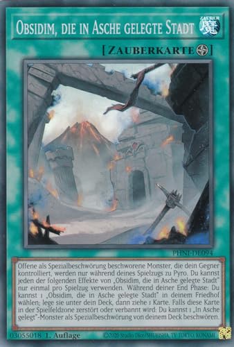 PHNI-DE094 - Obsidim, die in Asche Gelegten Stadt - Super Rare - 1. Auflage - DEUTSCH - Phantom Nightmare - mit LMS Trading Fieldcenter-Karte Yugioh von LMS Trading