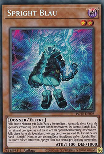 POTE-DE003 - Spright Blau - Secret Rare - 1. Auflage - Deutsch - Power of The Elements - mit LMS Trading Fieldcenter-Karte Yugioh von LMS Trading