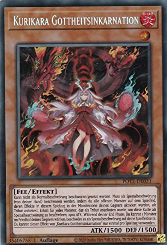 POTE-DE031 - Kurikara Gottheitsinkarnation - Secret Rare - 1. Auflage - Deutsch - Power of The Elements - mit LMS Trading Fieldcenter-Karte Yugioh von LMS Trading