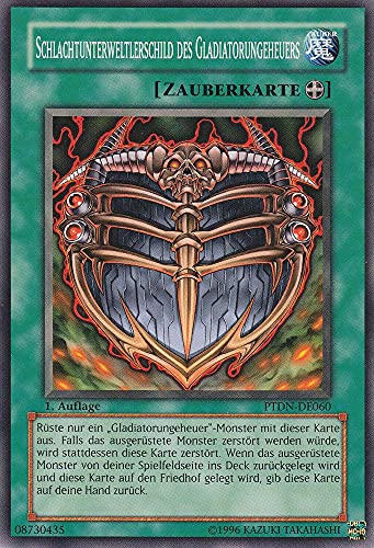 PTDN-DE060 - Schlachtunterweltlerschild des Gladiatorungeheuers - Common - Deutsch - Phantom Darkness - mit LMS Trading Fieldcenter-Karte Yugioh von LMS Trading