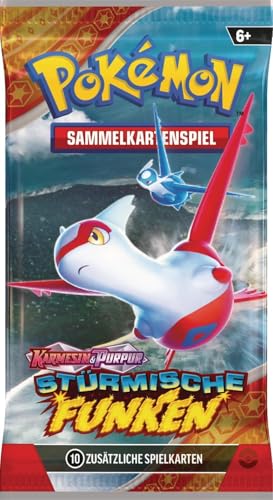 Pokemon - Stürmische Funken - Booster Pack (10 Karten pro Booster Packs) - Deutsch - Originalverpackt - mit LMS Trading Grußkarte von LMS Trading