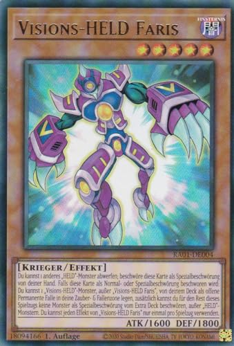 RA01-DE004 - Visions-HELD Faris - Ultra Rare - 1. Auflage - DEUTSCH - 25th Anniversary Rarity Collection - mit LMS Trading Fieldcenter-Karte Yugioh von LMS Trading