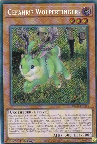 RA01-DE013 - Gefahr!? Wolpertinger? - Secret Rare - 1. Auflage - DEUTSCH - 25th Anniversary Rarity Collection - mit LMS Trading Fieldcenter-Karte Yugioh von LMS Trading