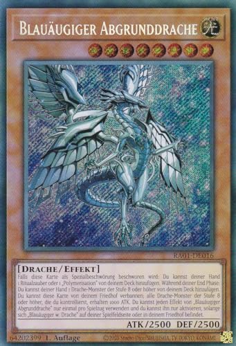 RA01-DE016 - Blauäugiger Abgrunddrache - Secret Rare - 1. Auflage - DEUTSCH - 25th Anniversary Rarity Collection - mit LMS Trading Fieldcenter-Karte Yugioh von LMS Trading