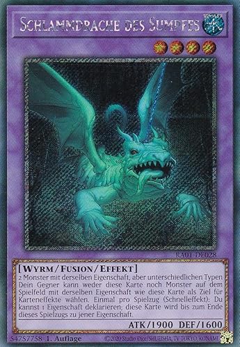 RA01-DE028 - Schlammdrache des Sumpfes - Platinum Secret Rare - 1. Auflage - DEUTSCH - 25th Anniversary Rarity Collection - mit LMS Trading Fieldcenter-Karte Yugioh von LMS Trading