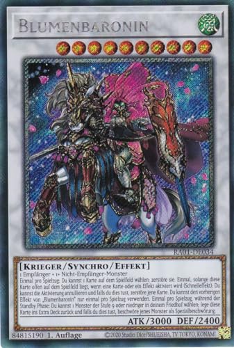 RA01-DE034 - Blumenbaronin - Platinum Secret Rare - 1. Auflage - DEUTSCH - 25th Anniversary Rarity Collection - mit LMS Trading Fieldcenter-Karte Yugioh von LMS Trading