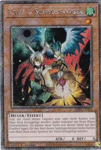 RA02-DE006 - Kauz & Schlossvogel - Platinum Rare - 1. Auflage - Deutsch - 25th Anniversary Rarity Collection II - mit LMS Trading Fieldcenter-Karte Yugioh von LMS Trading