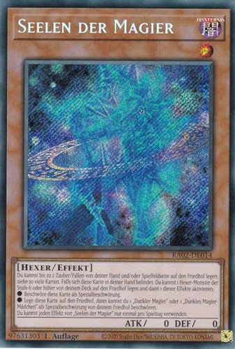 RA02-DE014 - Seelen der Magier - Secret Rare - 1. Auflage - Deutsch - 25th Anniversary Rarity Collection II - mit LMS Trading Fieldcenter-Karte Yugioh von LMS Trading