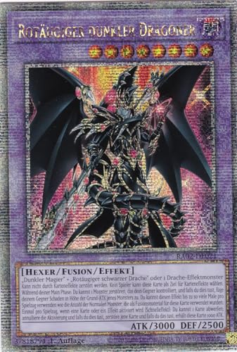 RA02-DE021 - Rotäugiger dunkler Dragoner - Quarter Century Secret Rare - 1. Auflage - Deutsch - 25th Anniversary Rarity Collection II - mit LMS Trading Fieldcenter-Karte Yugioh von LMS Trading