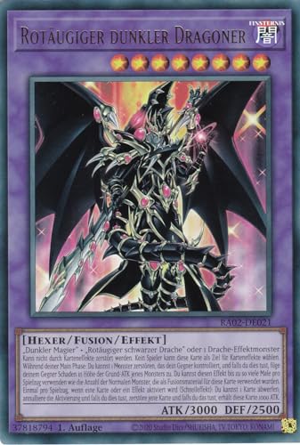 RA02-DE021 - Rotäugiger dunkler Dragoner - Ultra Rare - 1. Auflage - Deutsch - 25th Anniversary Rarity Collection II - mit LMS Trading Fieldcenter-Karte Yugioh von LMS Trading