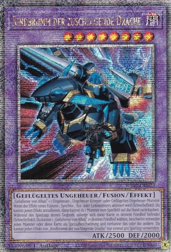 RA02-DE025 - Rindbrumm der zuschlagende Drache - Quarter Century Secret Rare - 1. Auflage - Deutsch - 25th Anniversary Rarity Collection II - mit LMS Trading Fieldcenter-Karte Yugioh von LMS Trading