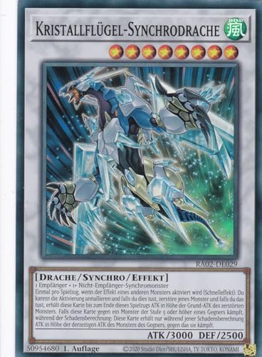 RA02-DE029 - Kristallflügel-Synchrodrache - Super Rare - 1. Auflage - Deutsch - 25th Anniversary Rarity Collection II - mit LMS Trading Fieldcenter-Karte Yugioh RA02-DE029 - Kristallflügel-Synchrodrache - Super Rare - 1. Auflage - Deutsch - 25th Anniversary Rarity Collection II - mit LMS Trading Fieldcenter-Karte Yugioh von LMS Trading