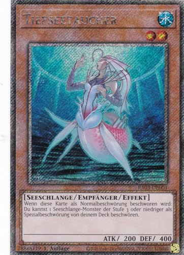 RA03-DE004 - Tiefseetaucher - Platinum Secret Rare - Deutsch - 1. Auflage - Quarter Century Bonanza - mit LMS Trading Fieldcenter-Karte Yugioh von LMS Trading