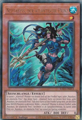 RA03-DE013 - Neptabyss, der atlantische Prinz - Ultimate Rare - Deutsch - 1. Auflage - Quarter Century Bonanza - mit LMS Trading Fieldcenter-Karte Yugioh von LMS Trading