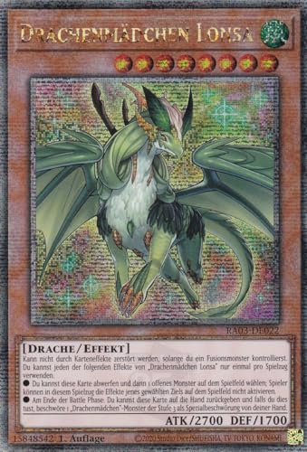 RA03-DE022 - Drachenmädchen Lonsa - Quarter Century Secret Rare - Deutsch - 1. Auflage - Quarter Century Bonanza - mit LMS Trading Fieldcenter-Karte Yugioh von LMS Trading