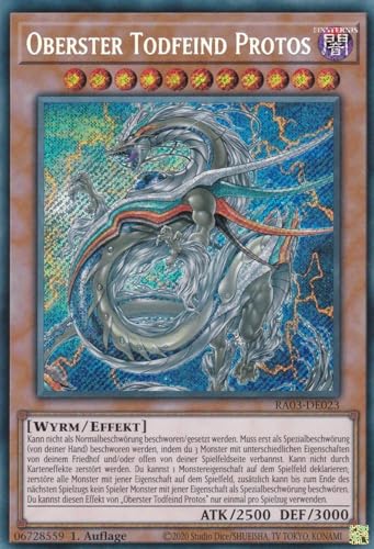 RA03-DE023 - Oberster Todfeind Protos - Secret Rare - Deutsch - 1. Auflage - Quarter Century Bonanza - mit LMS Trading Fieldcenter-Karte Yugioh von LMS Trading