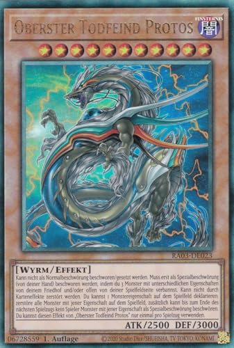 RA03-DE023 - Oberster Todfeind Protos - Ultimate Rare - Deutsch - 1. Auflage - Quarter Century Bonanza - mit LMS Trading Fieldcenter-Karte Yugioh von LMS Trading